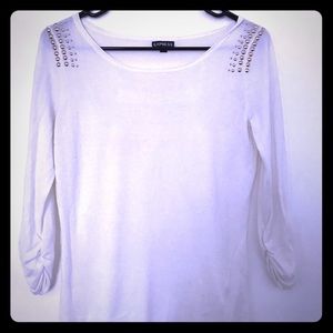 Express white pullover fitted sweater